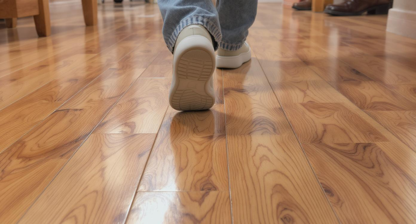 Footsteps on Wood Sound Effect - AI generated from text description